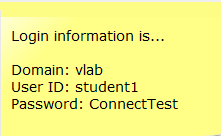 vLab User Domain Credentials